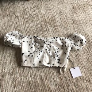 Revolve puffy sleeve crop top